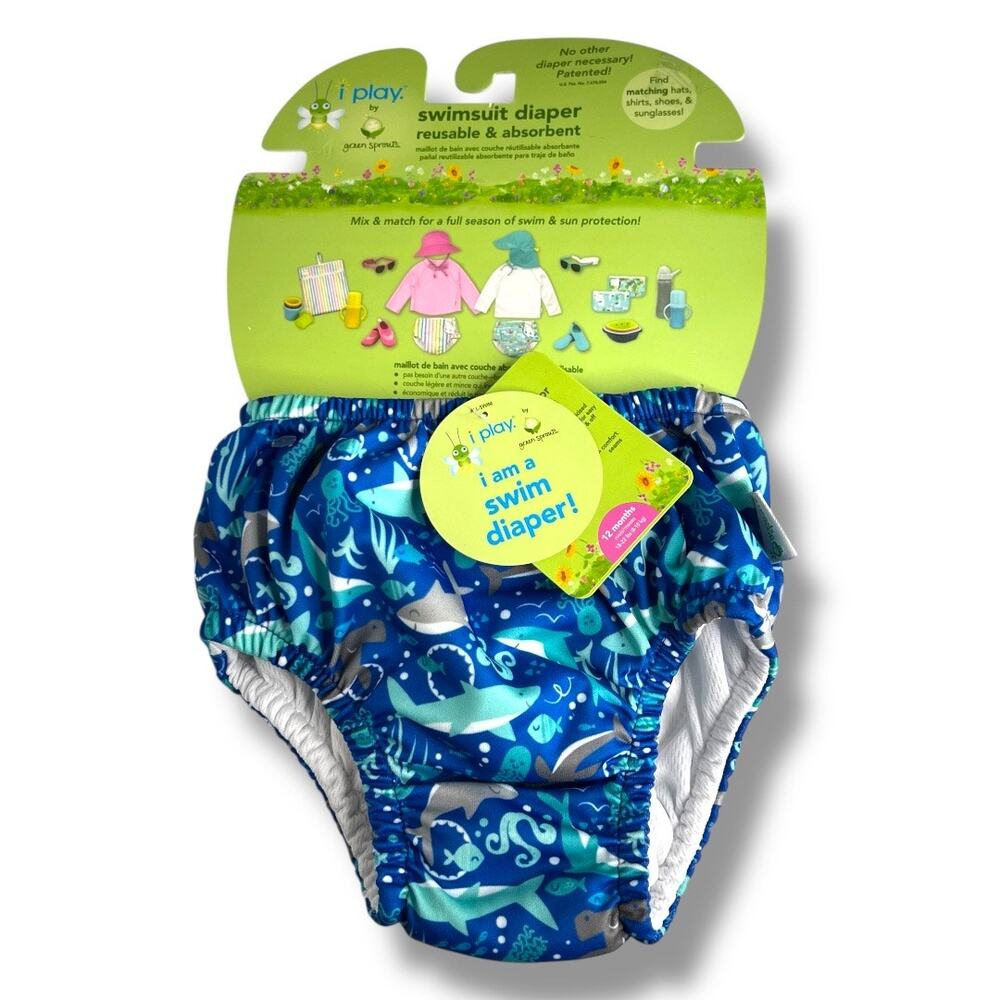 iPlay Green Sprouts Reusable Swim Diaper 12 months